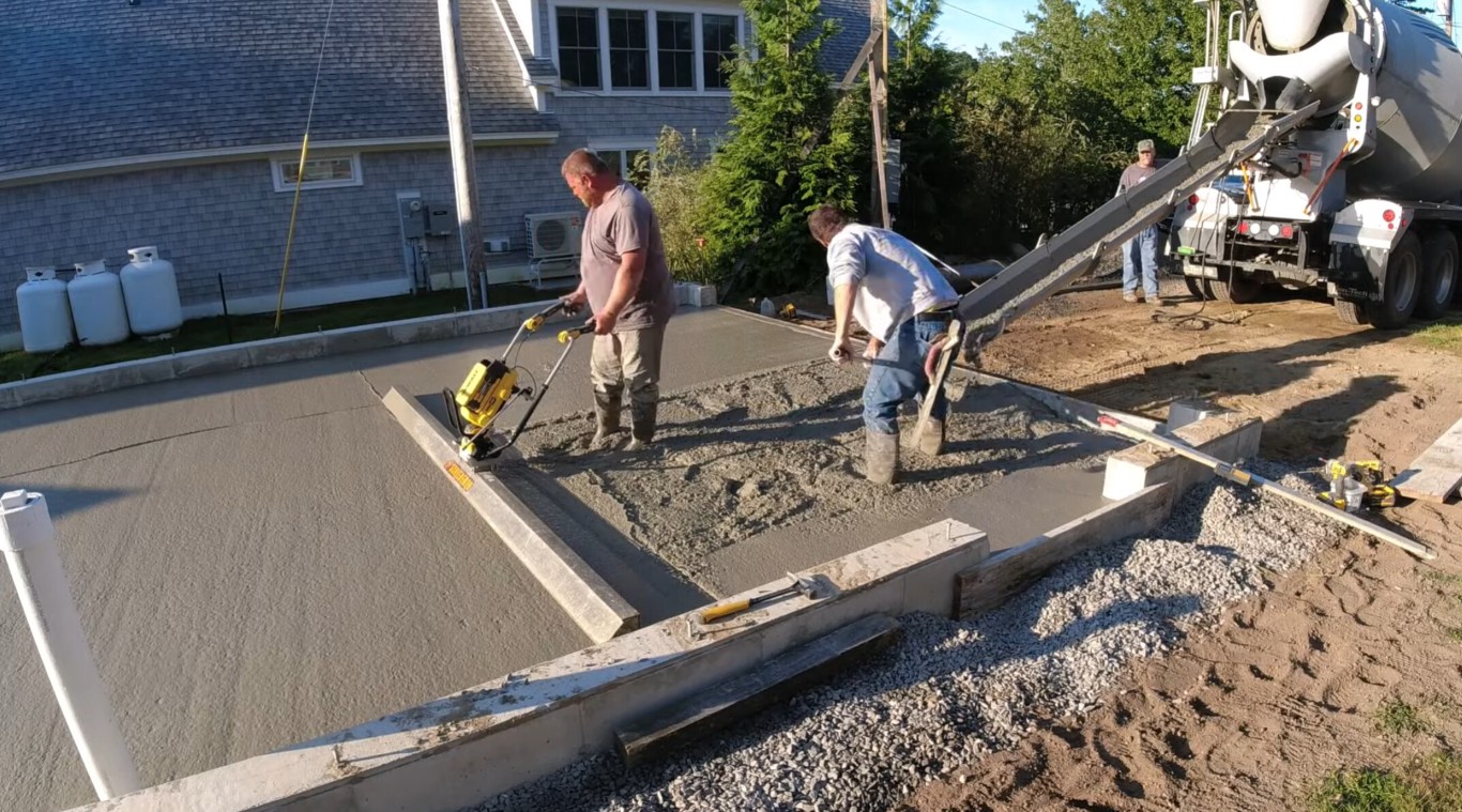 Professional concrete driveway installation in progress in Redlands, CA
